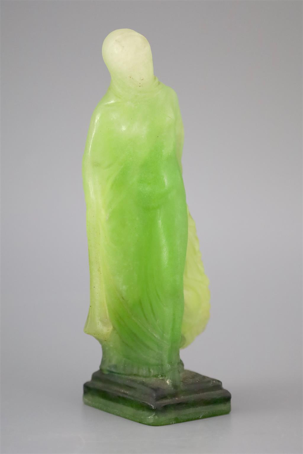 An Amalric Walter pate de verre glass figure Tanagra, 20cm high